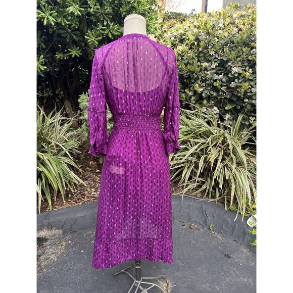 Ba&sh Cyana Metallic Dot Dress sz 0 MSRP $495 - Picture 3 of 6